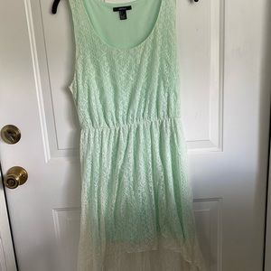 Forever 21 Mint Green Lace High Low Dress Size L